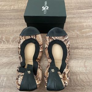 Yosi Samra Ballet Flats in Reptile US 6